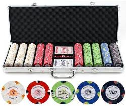 13.5g 500pc Monaco Casino Clay Poker Chips Set
