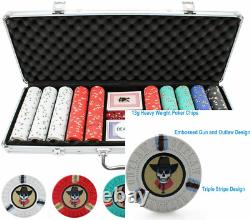 13g Outlaw Clay Poker Chips Set 500 Piece Multicolor