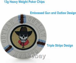 13g Outlaw Clay Poker Chips Set 500 Piece Multicolor