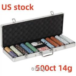 14.5 Gram 500 Count Poker Set Las Vegas Clay Composite Chip With Aluminum Case