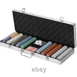 14.5 Gram 500 Count Poker Set Las Vegas Clay Composite Chip With Aluminum Case