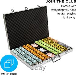 14 Gram 1000 Count Poker Set Monte Carlo 14G Clay Composite Chips with Alumi