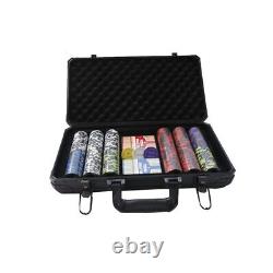 14 Gram 300 Count Poker Set, 14G Clay Composite Chips with Aluminum Case, Two