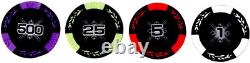 14 Gram 300 Count Poker Set, 14G Clay Composite Chips with Aluminum Case, Two De