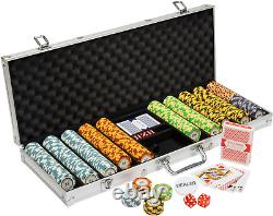 14 Gram 500 Count Poker Set Monte Carlo 14G Clay Composite Chips with Alumin
