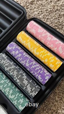 14 Gram Clay Game Poker Chips Set for Texas Hold'Em, 500Pcs, Blank Chips