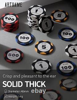 14 Gram Clay Poker Chip Set, 500 Pcs Casino Style Chips