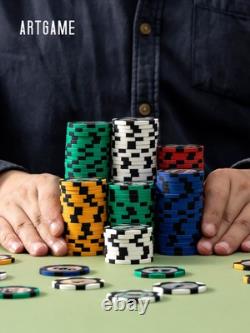 14 Gram Clay Poker Chip Set for Texas Hold'em, 500 Pcs Casino Style Chips, wi