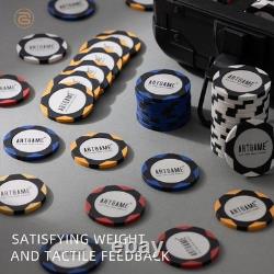 14 Gram Clay Poker Chip Set for Texas Hold'em, 500Pcs Casino Style Chips, wit