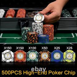 14 Gram Clay Poker Chips Set 500PCS Casino Class Chips Set Features a High-End C