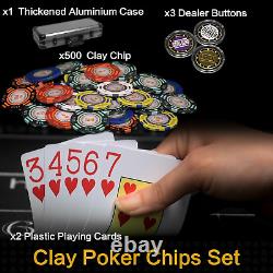 14 Gram Clay Poker Chips Set 500PCS Casino Class Chips Set Features a High-End C