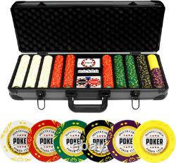 14 Gram Clay Poker Chips Set Texas Hold'Em 500PCS Poker Chips Set Blank Chips wi
