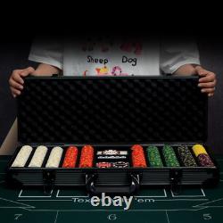 14 Gram Clay Poker Chips Set Texas Hold'Em 500PCS Poker Chips Set Blank Chips wi