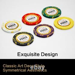 14 Gram Clay Poker Chips Set Texas Hold'Em 500PCS Poker Chips Set Blank Chips wi