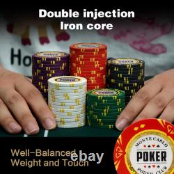 14 Gram Clay Poker Chips Set Texas Hold'Em 500PCS Poker Chips Set Blank Chips wi