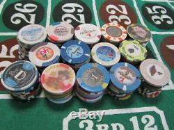 140 Casino Chip Lot Las Vegas & Poker Room Set Roulette Fantasy Clay Ceramic 100