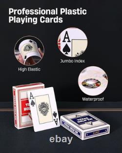 14G Clay Poker Chips Set for Texas Hold'Em, 300 PCS Casino Numbered Chips with H