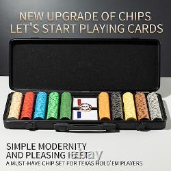 14G Clay Poker Chips Set for Texas Hold'Em, 500 PCS With Numbered Values with