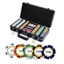 14g Clay Poker Chips Set 300 Pcs Poker Chips 39mm with High-end Aluminum 300pcs