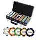 14g Clay Poker Chips Set 300 Pcs Poker Chips 39mm with High-end Aluminum 300pcs