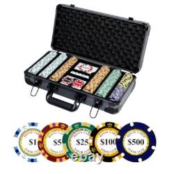 14g Clay Poker Chips Set 300 Pcs Poker Chips 39mm with High-end Aluminum 300pcs