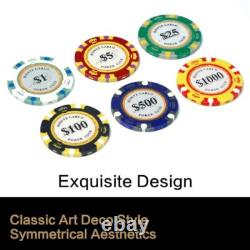14g Clay Poker Chips Set 300 Pcs Poker Chips 39mm with High-end Aluminum 300pcs