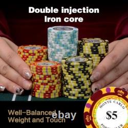 14g Clay Poker Chips Set 300 Pcs Poker Chips 39mm with High-end Aluminum 300pcs