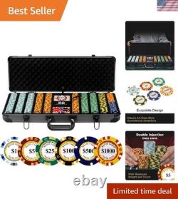 14g Clay Poker Chips Set 500 Chips, Aluminum Case