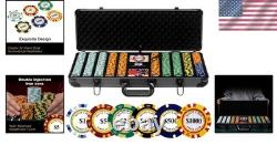 14g Clay Poker Chips Set 500 Chips, Aluminum Case
