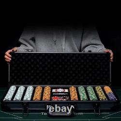 14g Clay Poker Chips Set 500 Chips, Aluminum Case
