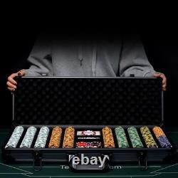 14g Clay Poker Chips Set 500 Chips, Aluminum Case