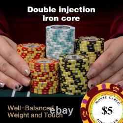 14g Clay Poker Chips Set 500 Chips, Aluminum Case