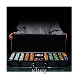 14g Clay Poker Chips Set, 500 Poker Chips, 39mm, with High-end Aluminum Carry