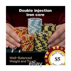 14g Clay Poker Chips Set, 500 Poker Chips, 39mm, with High-end Aluminum Carry