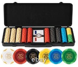 14g Clay Poker Chips Set for Texas Hold'em, 500 PCS Blank Chips with Chip C