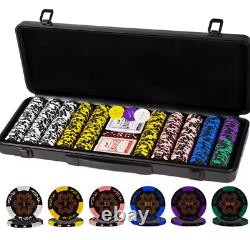 14g Clay Poker Chips Set for Texas Hold'em, 500 PCS, with Numbered Values