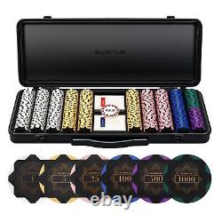 14g Clay Poker Chips Set for Texas Hold'em, 500 PCS, with Numbered Values, Ar