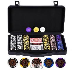 14g Clay Poker Chips Set for Texas Hold'em, Casino Chips Set with 300PCS Numbe