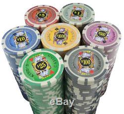 1500 Kings Poker Chip Set with 7 Denominations $1000 $ 500 $100 $25 $10 $5 $1