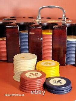 1906 Mahogany Poker Chip Set From The Hanky Panky Club Excellent Condition