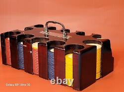 1906 Mahogany Poker Chip Set From The Hanky Panky Club Excellent Condition