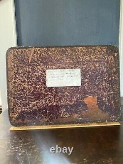 1930s Clay Poker Chip Set Oak Wood Carrying Box Brass Handle WithCard Decks ZODIAC