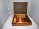 1940's Diminutive Set Of 1 1/8 Inch Bakelite Gaming Chips In Leather Case