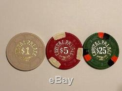 1978 300 (Paulson Top Hat & Cane) Crystal Palace Gambling Hall Poker Chip set