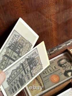 1990s Vintage Poker Gaming Set 50 100 1000 5000 LIRE Chips Handmade Wood Box