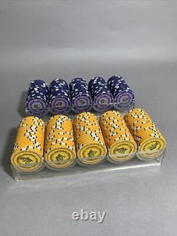 200 CHIPCO Poker Chips Set of 100 Purple 5 Cents, 100 Orange 10 Cents