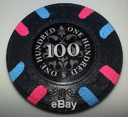 200 Le Paulson NOIR Poker Chip Set with Revolving Carousel & Cards RARE