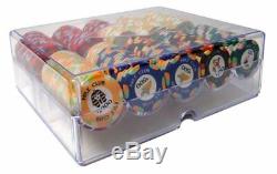 200ct. Nile Club Ceramic 10g Poker Chip Set in Acrylic Carry Case with Lid