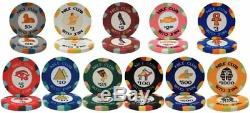 200ct. Nile Club Ceramic 10g Poker Chip Set in Acrylic Carry Case with Lid
