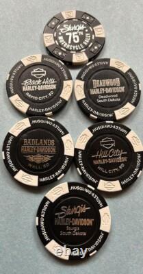 2015 Harley Davidson 75th STURGIS Black Hills Rally 6 poker chip set